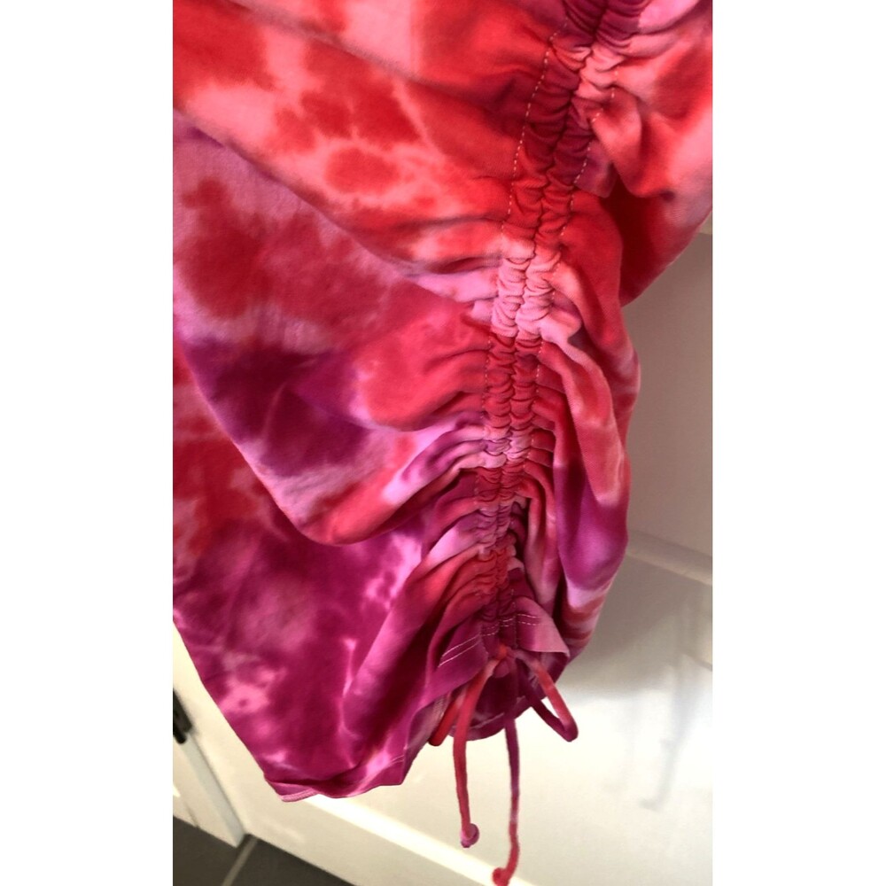 PINK Victoria's Secret Tie Dye Ruch Bodycon Tight Stretches Mini Dress XXL Beach - Picture 4 of 13